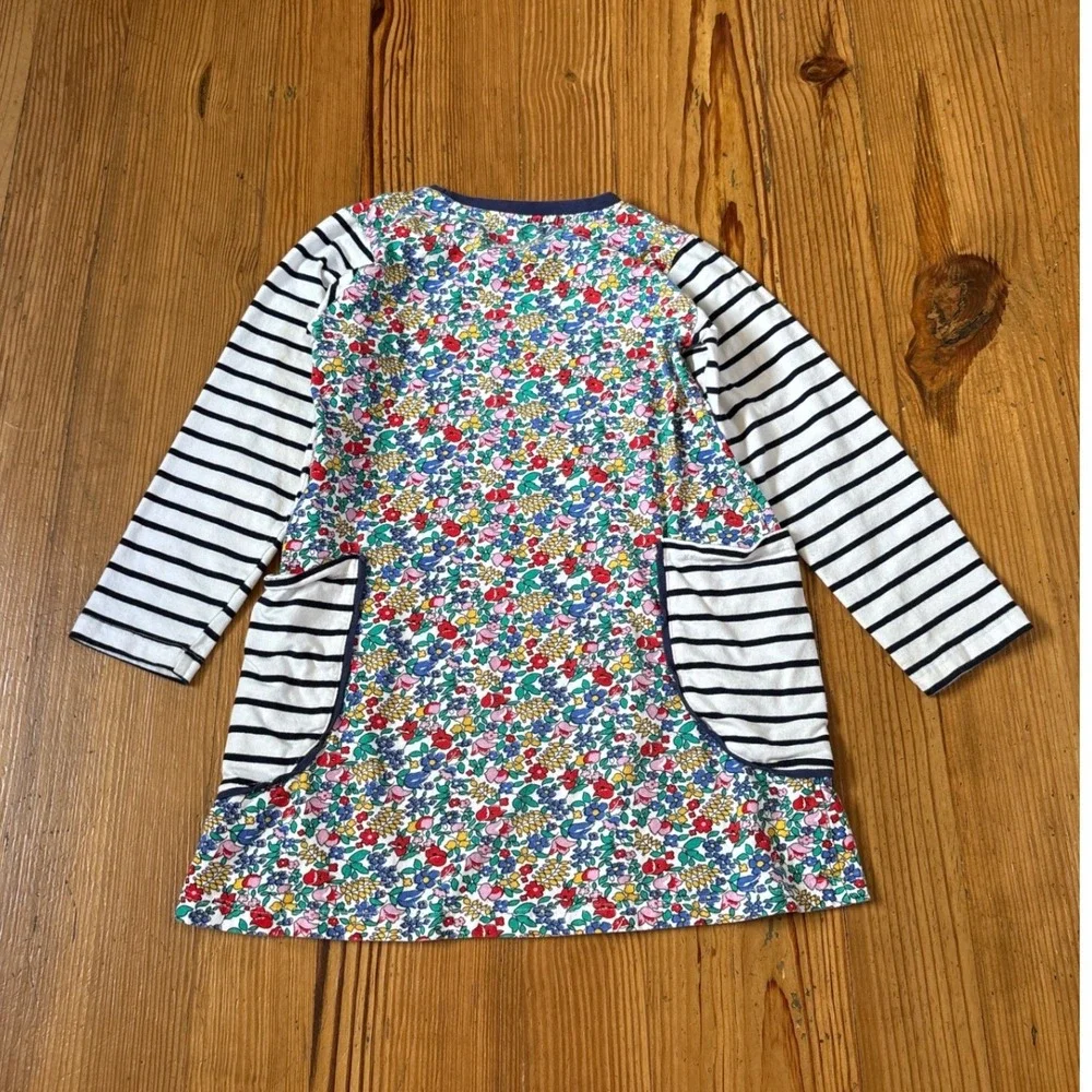 Zhongshan Baister Floral‎ Stripe Mixed Print Dress Kids Multicolor SIZE 6Y